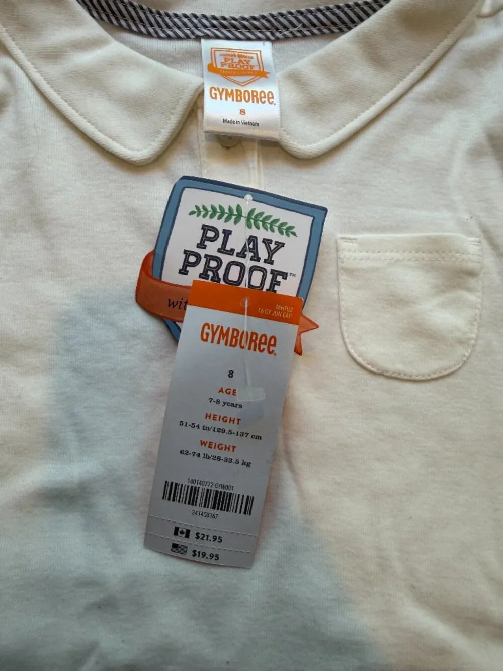 NWT Girls Gymboree UNIFORM SHOP LONG sleeve COTTON Shirt Top WHITE COLLAR Sz 8